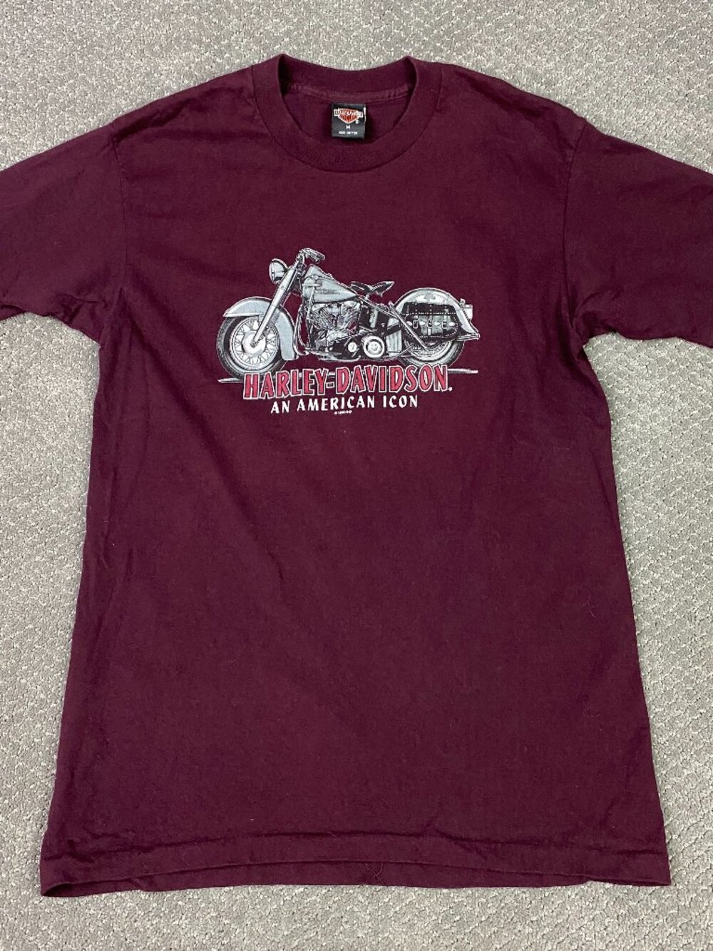 Vintage 90s Harley Davidson T Shirt Mens Medium Single Stitch USA Saint John NB